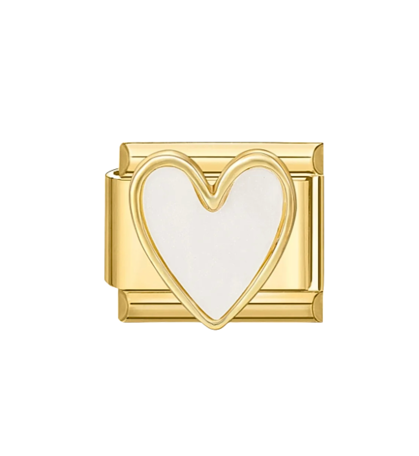 Charm Corazón Blanco Dorado