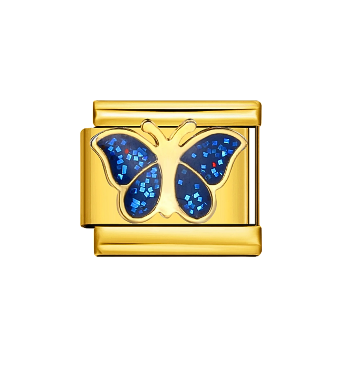 Charm Dorado Mariposa Azul