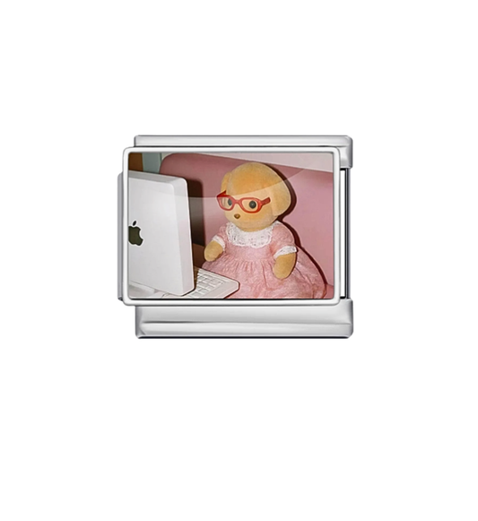 Charm Plateado Perrito Vintage Tech