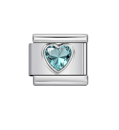 Charm Plateado Corazones Con Piedras