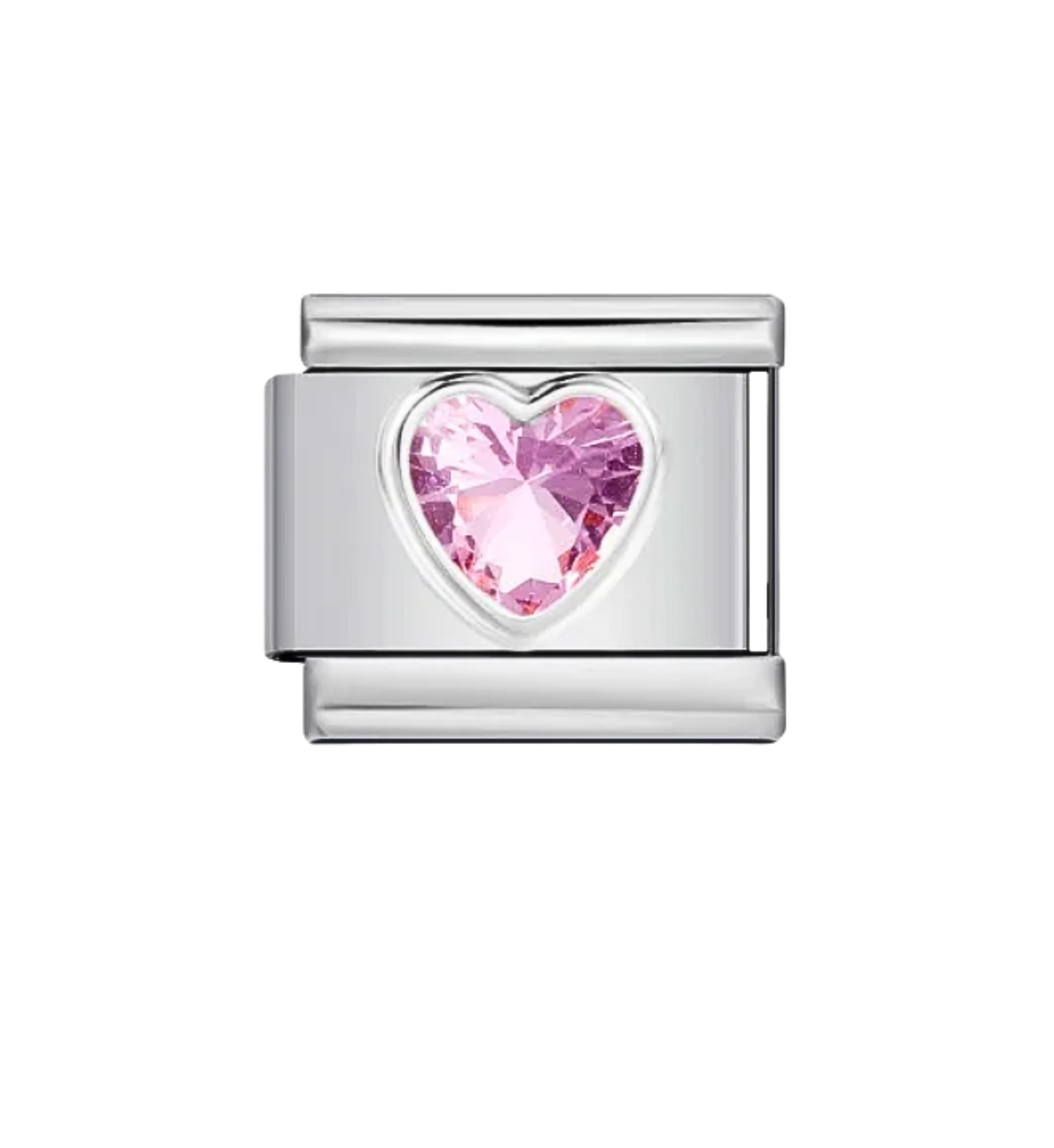 Charm Plateado Corazones Con Piedras