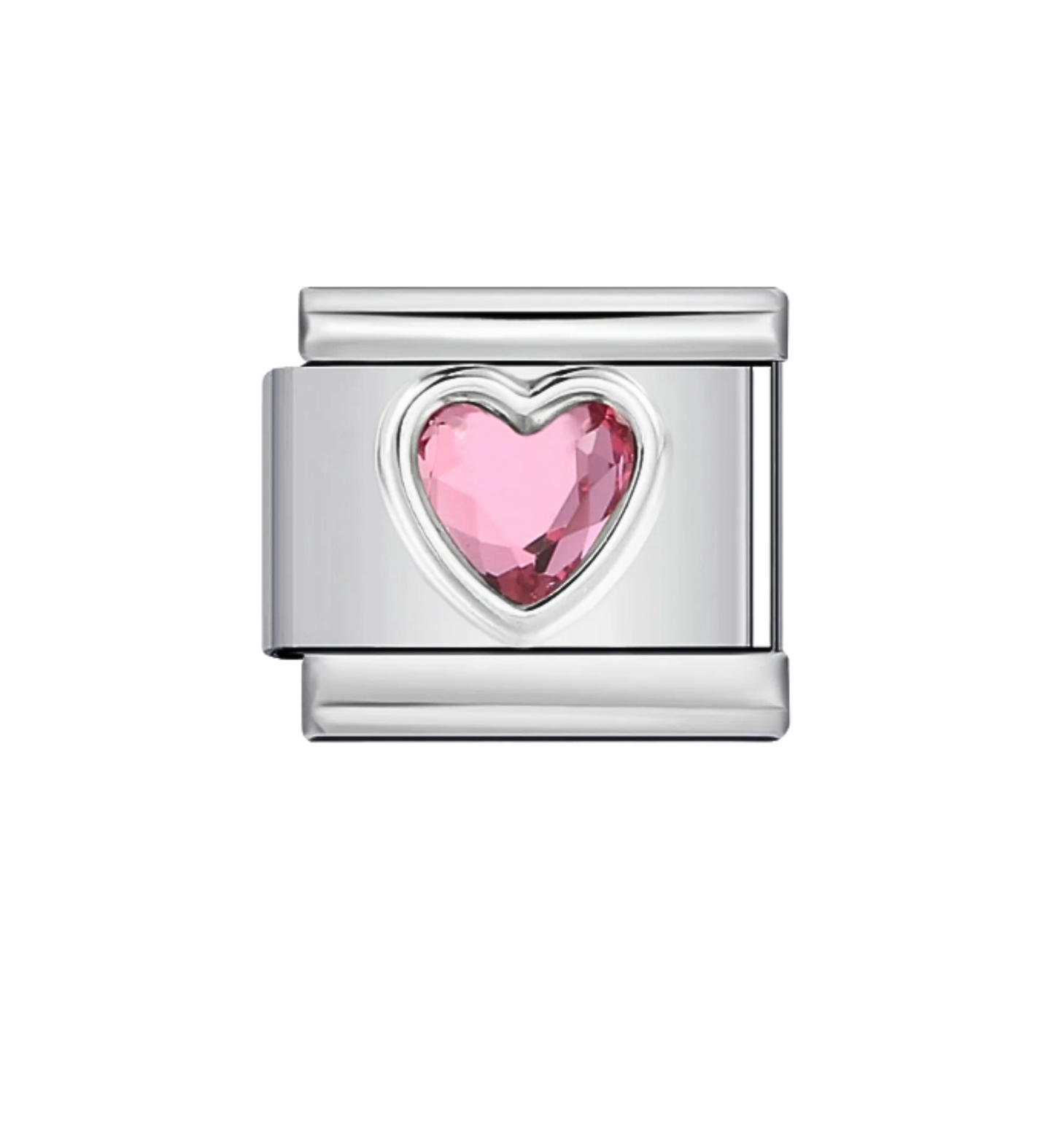 Charm Plateado Corazones Con Piedras