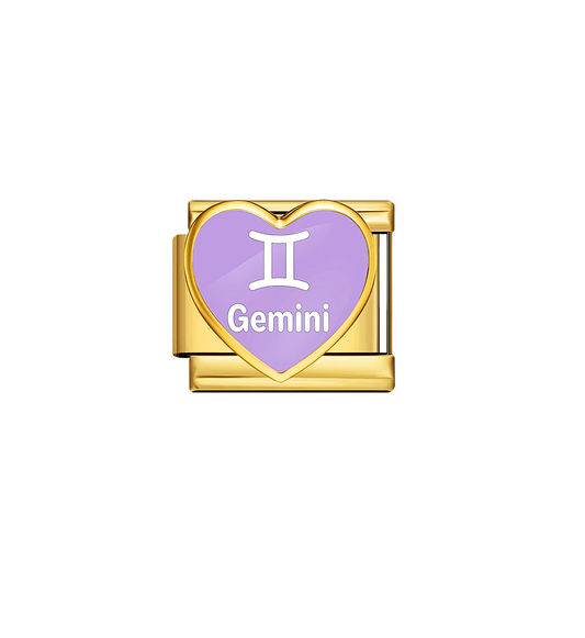 Charm dorado signo géminis acero inoxidable 304