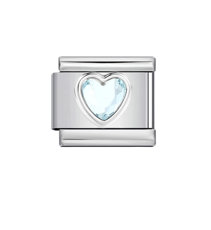 Charm Plateado Corazones Con Piedras
