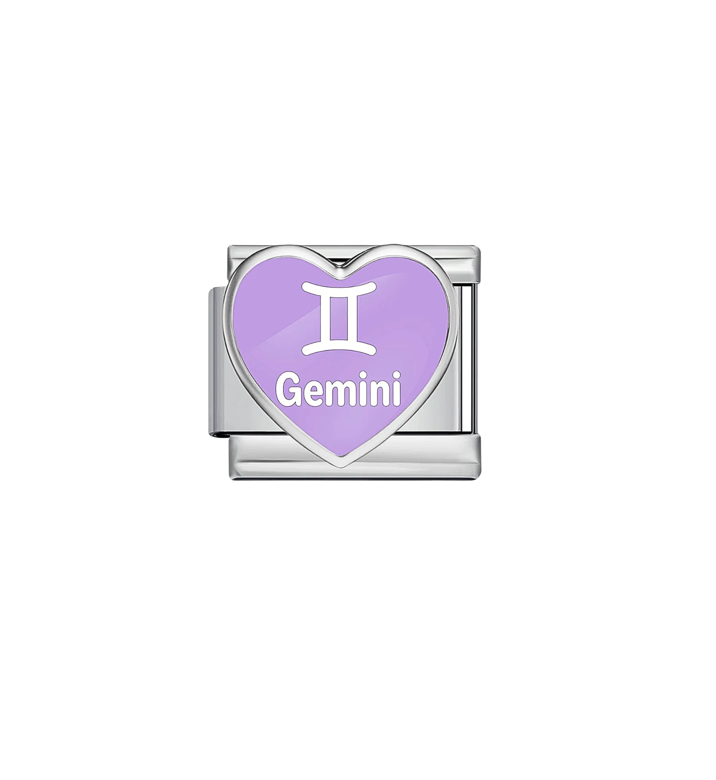 Charm plateado signo géminis acero inoxidable 304