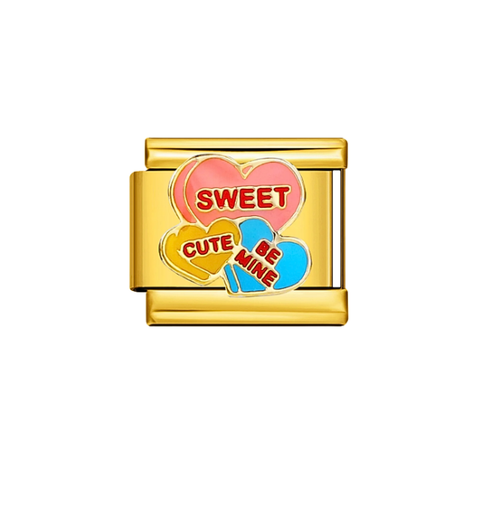 Charm dorado corazones