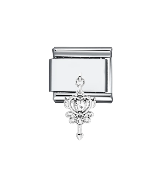 Charm plateado colgante llave