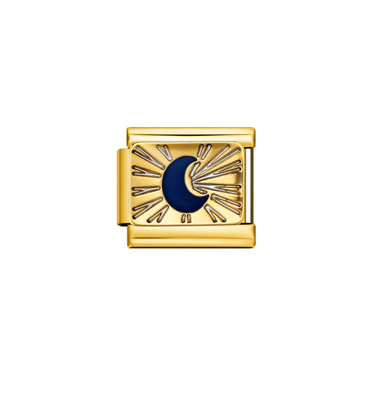 Charm dorado luna destello acero inoxidable 304