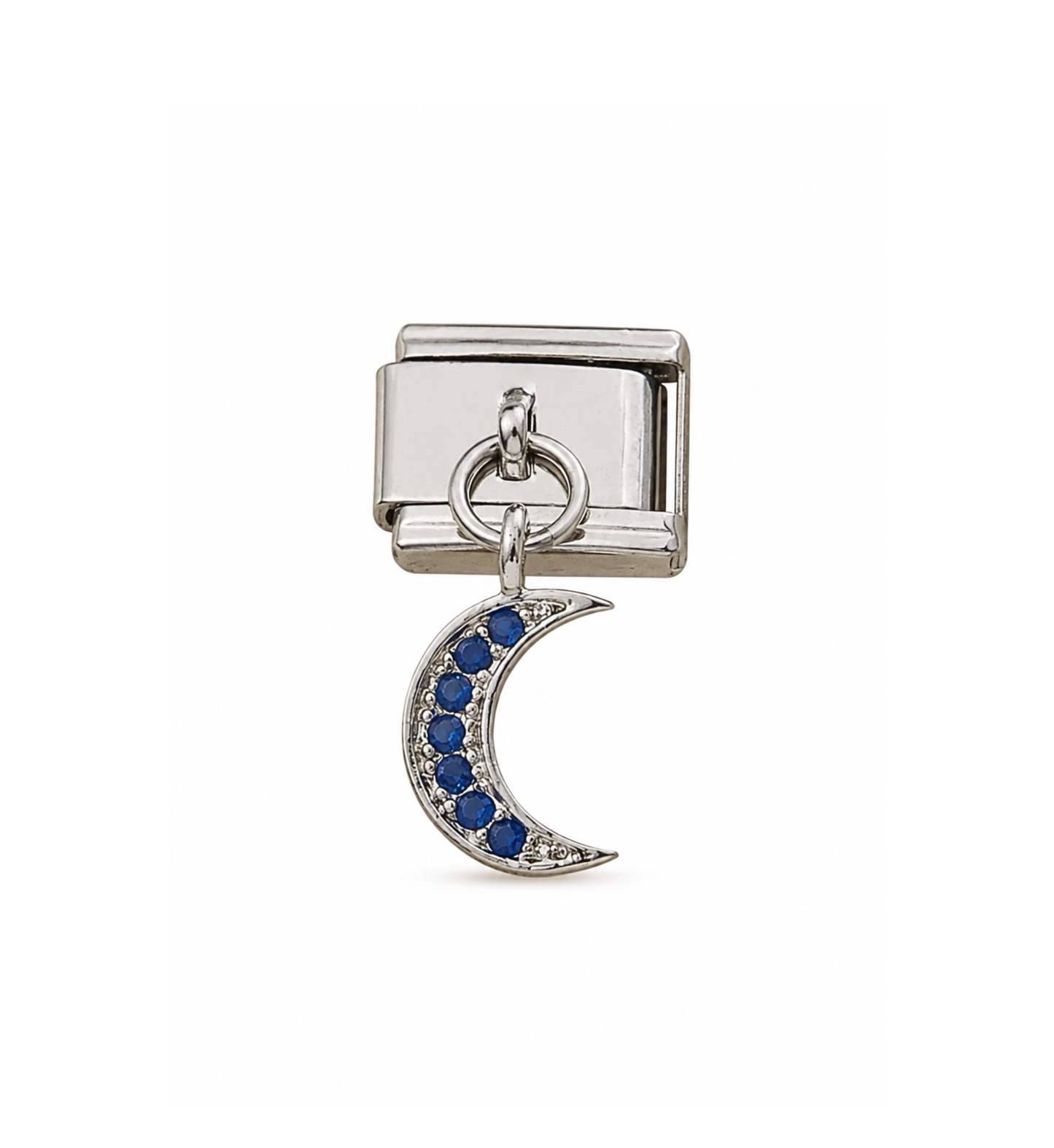 Charm plateado colgante luna acero inoxidable 201