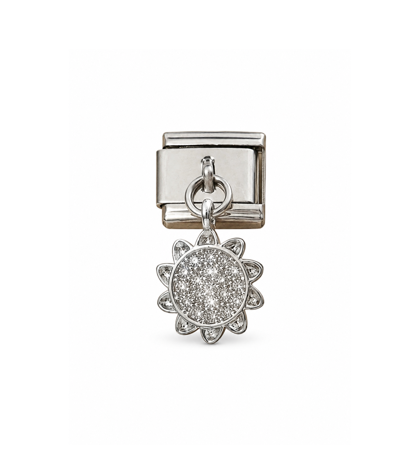 Charm plateado colgante sol acero inoxidable 201