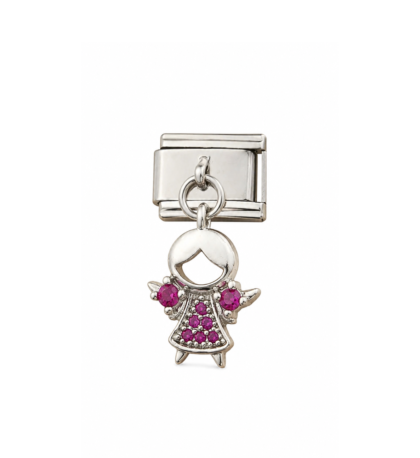 Charm plateado colgante niña acero inoxidable 201