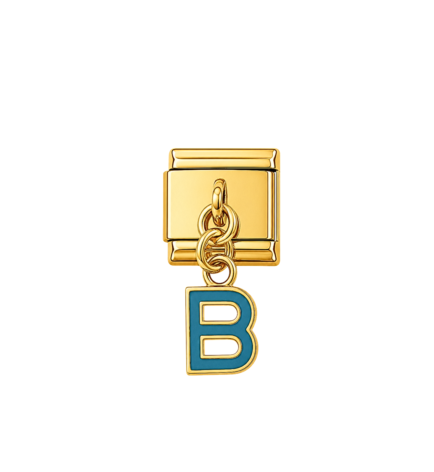 Charm dorado colgante letra B acero inoxidable 304