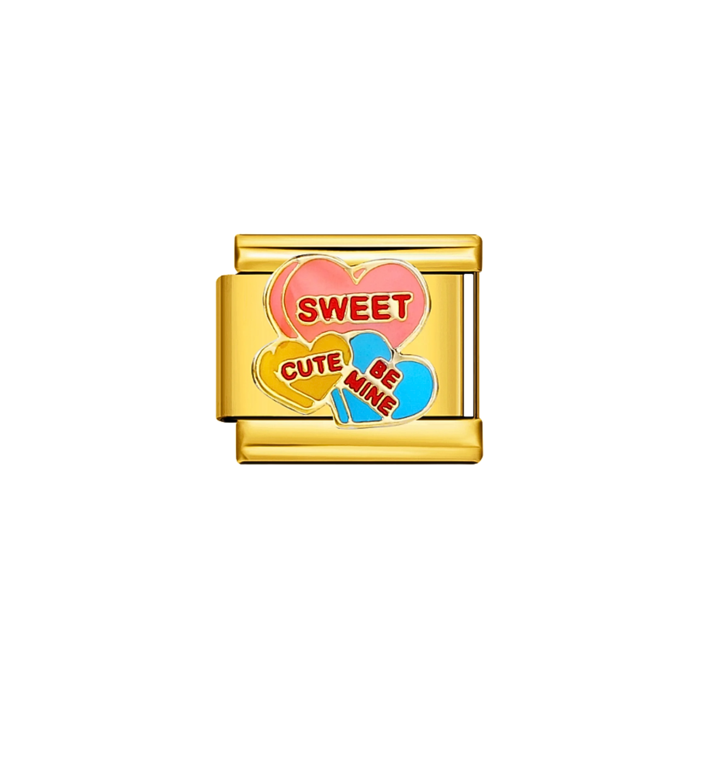 Charm dorado corazones sweet acero inoxidable 304