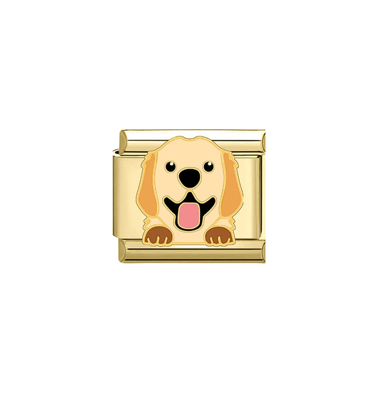 Charm dorado golden retriever acero inoxidable 201