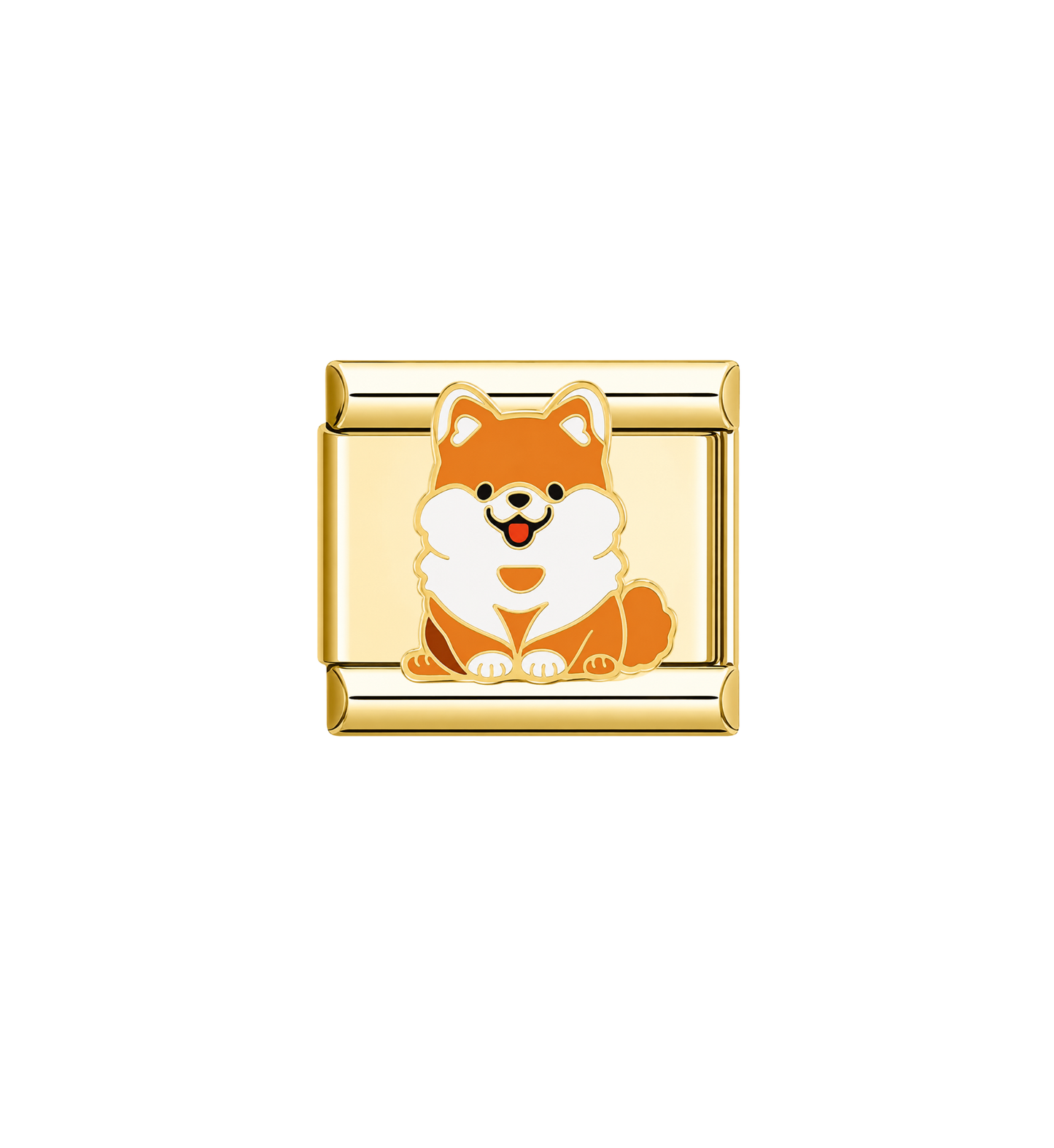 Charm dorado perrito esponjoso acero inoxidable 201