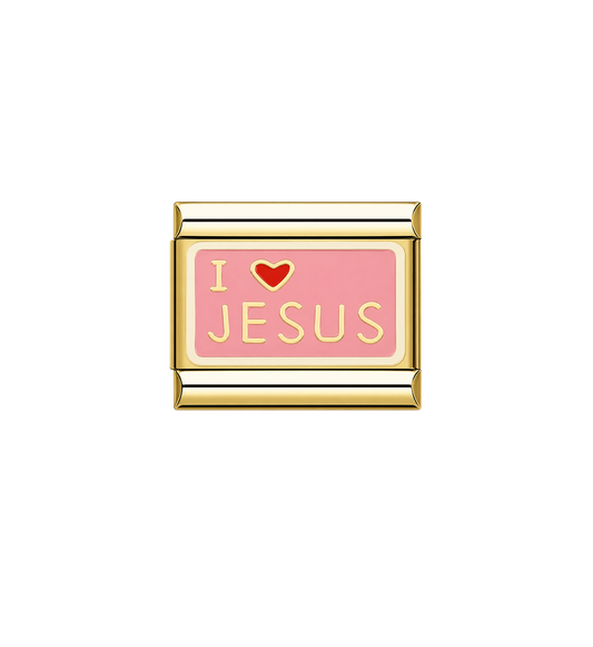 Charm dorado ilove Jesus acero inoxidable 201