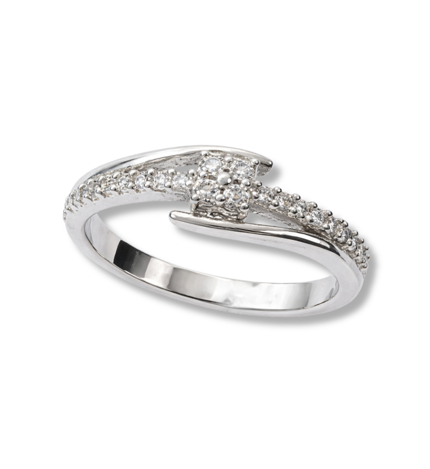 Anillo plata cruzado