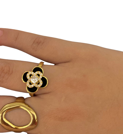 Anillo Trébol Negro