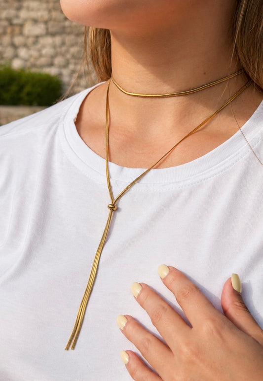 Collar lariat ajustable acero inoxidable