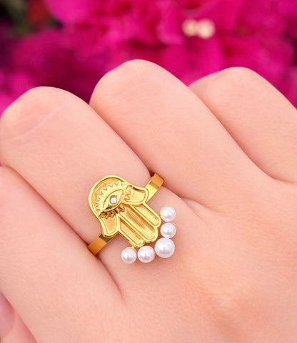 Anillo Mano de Fatima Acero inoxidable