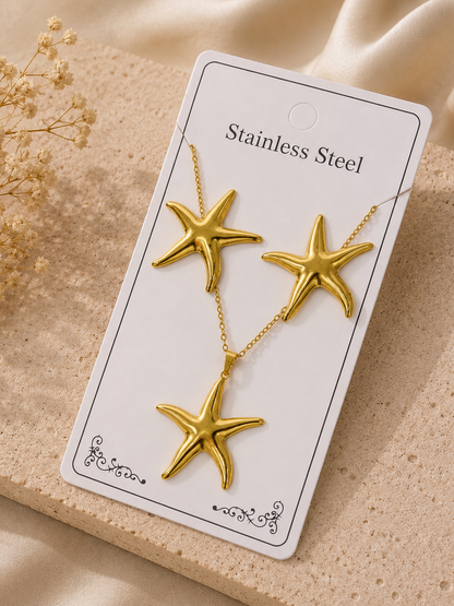 Conjunto de estrella lisa acero inoxidable