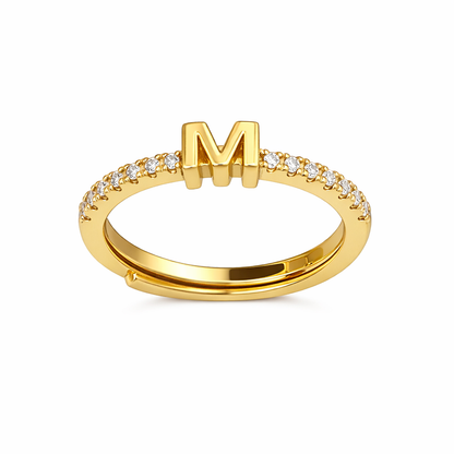 Anillos letras con zirconias chapa de oro