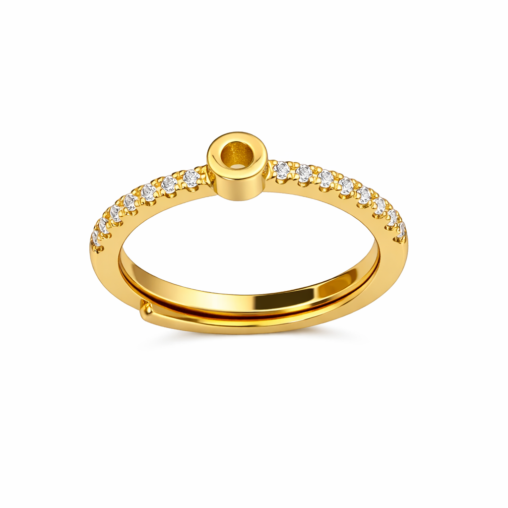 Anillos letras con zirconias chapa de oro
