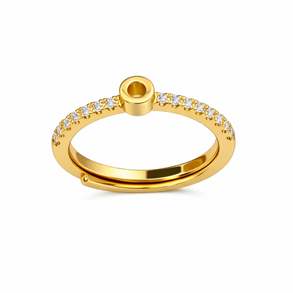 Anillos letras con zirconias chapa de oro