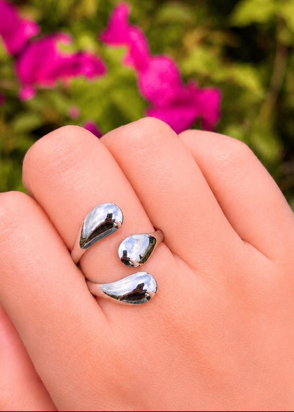 Anillo luna liquida ajustable acero inoxidable