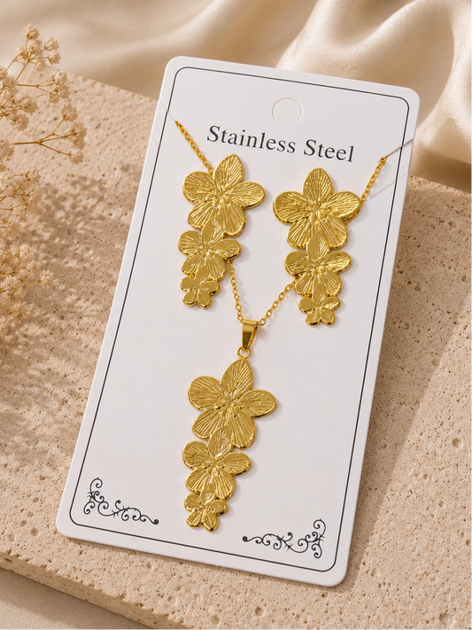 Conjunto de orquídeas en cascada acero inoxidable