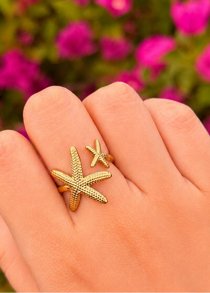 Anillo estrellas ajustable acero inoxidable