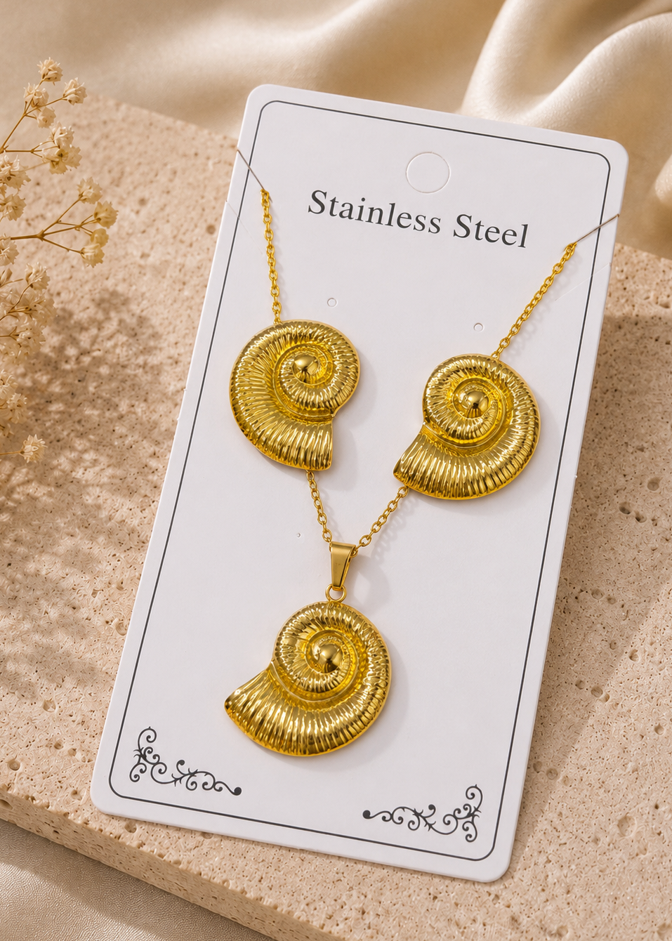 Conjunto caracol acero inoxidable