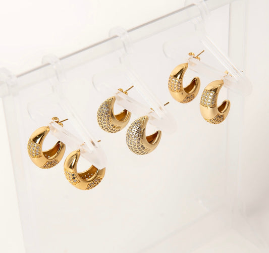 Aretes Gota Con Circonita Acero Inoxidable