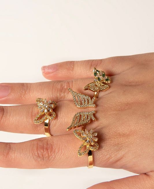 Anillo de mariposa chapa de oro