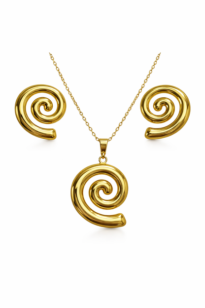 Conjunto espiral dorado acero inoxidable