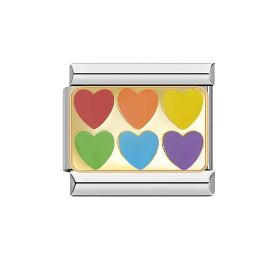 Charm Corazones Arcoíris