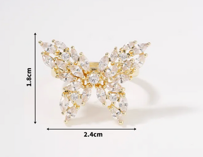 Anillo Mariposa Con Circón 2