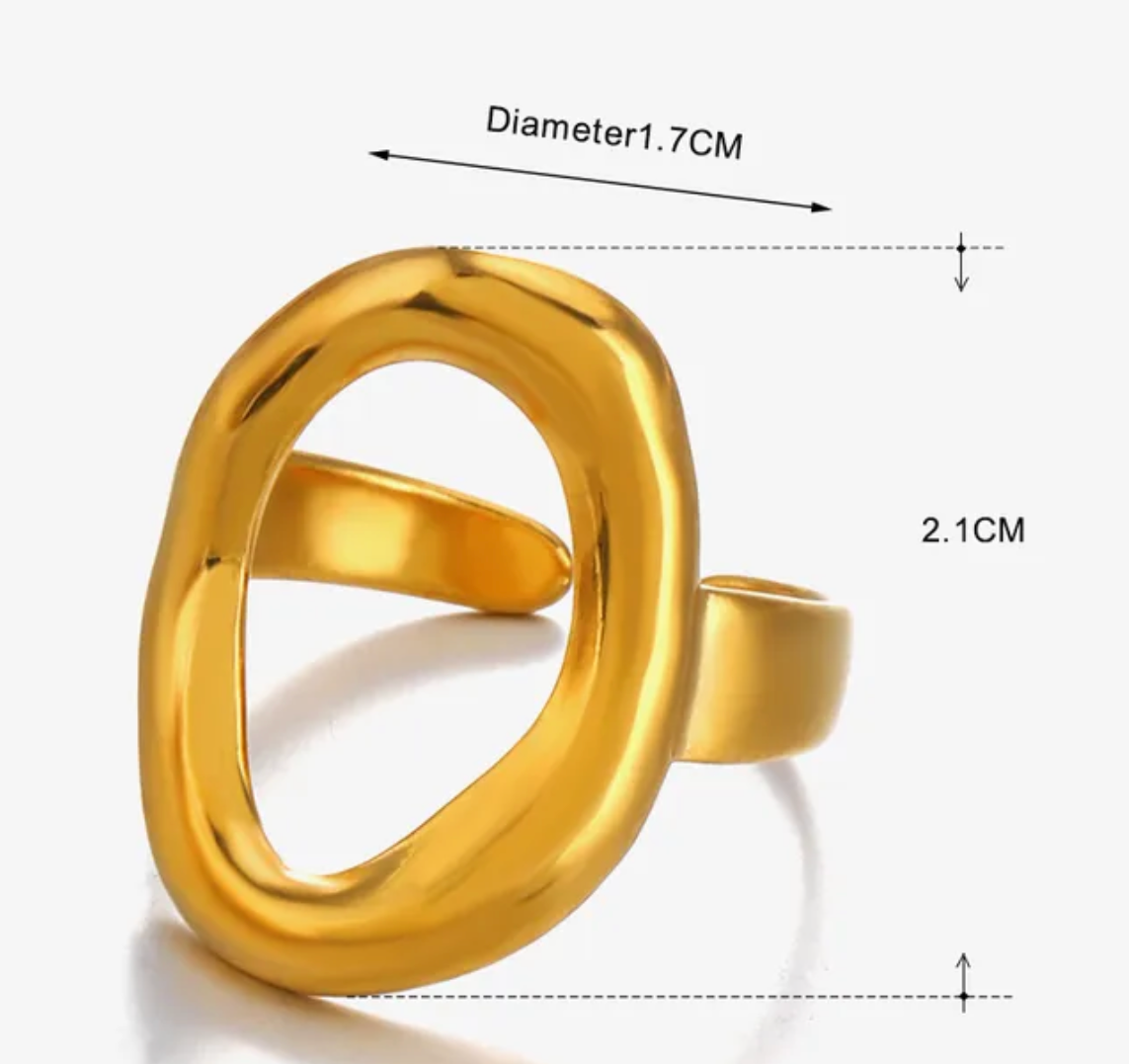 Anillo Ovalado Dorado