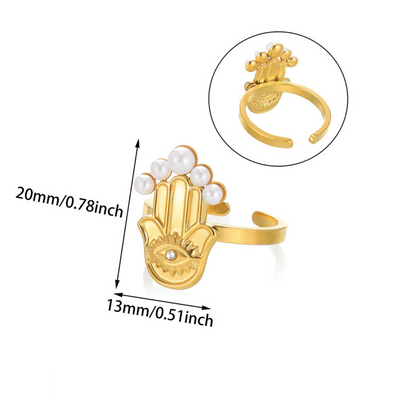 Anillo Mano de Fatima Acero inoxidable