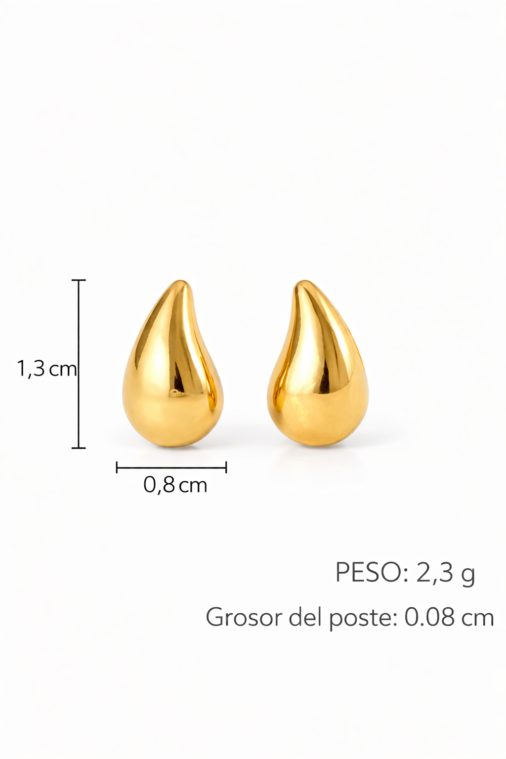 Aretes de gotita acero inoxidable