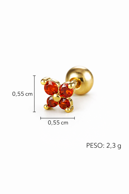 Pierceing flores acero inoxidable