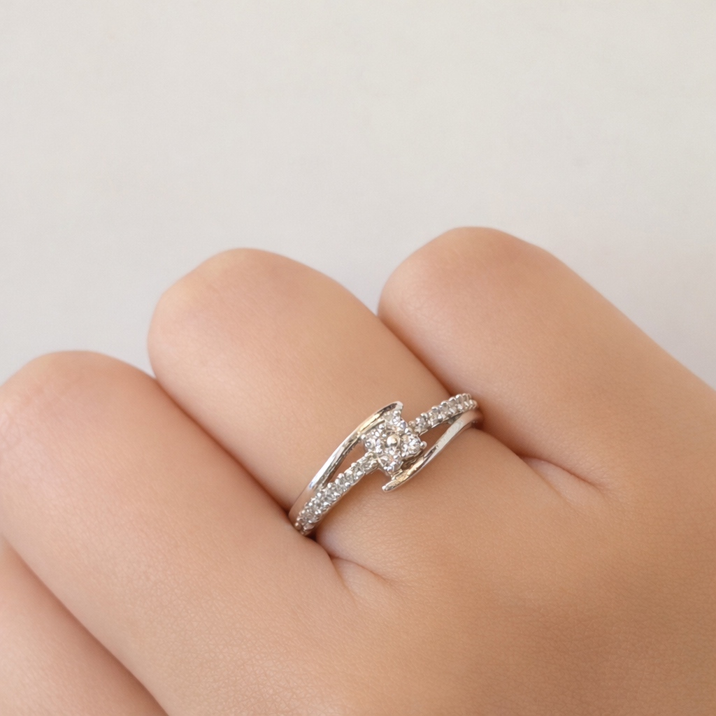 Anillo plata cruzado