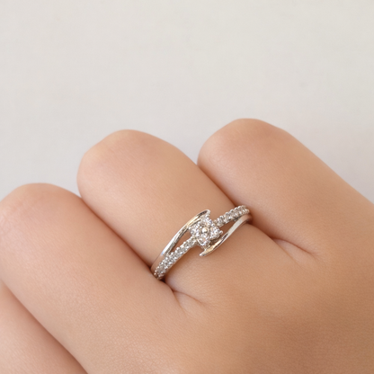 Anillo plata cruzado