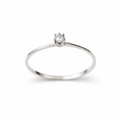 Anillo plata diamante de promesa