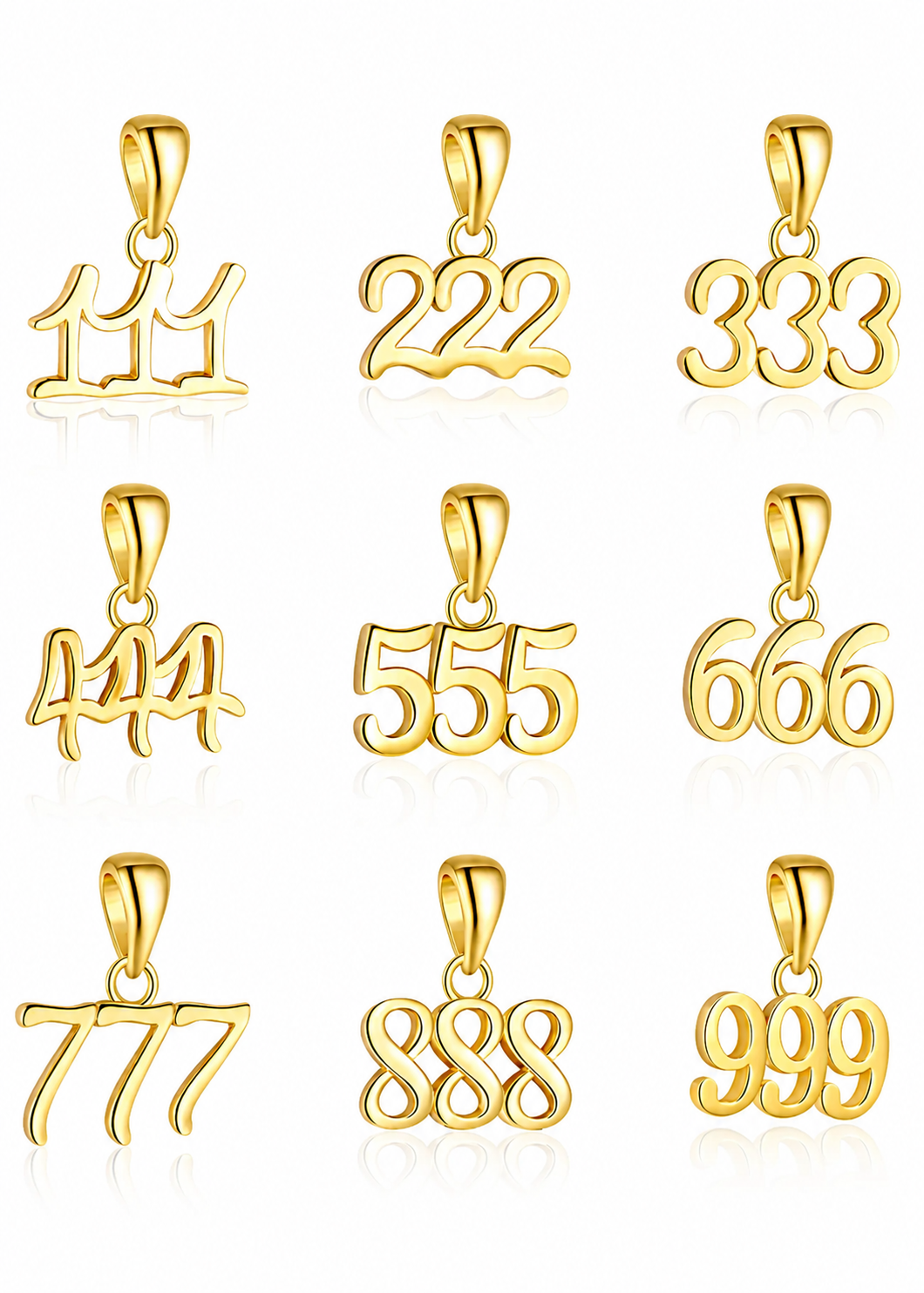 Dijes números angelicales plata 925