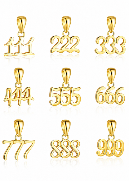 Dijes números angelicales plata 925