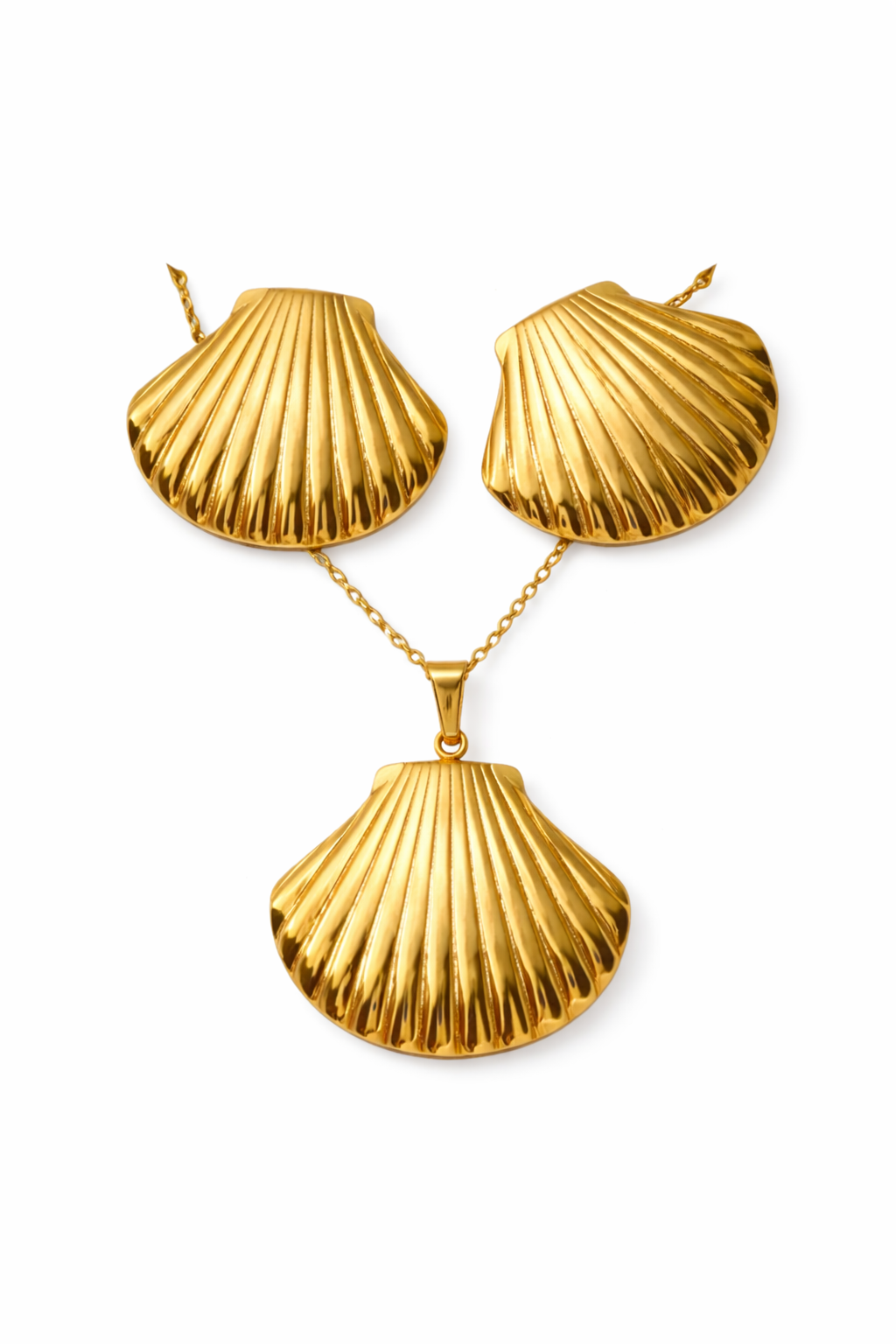 Conjunto conchas de mar acero inoxidable