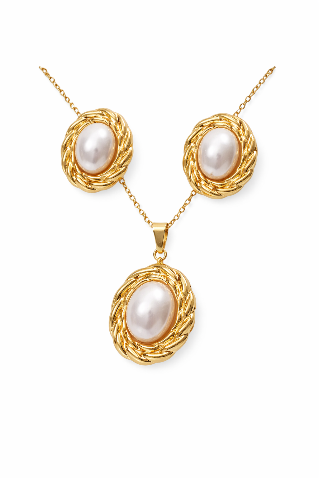 Conjunto perlas acero inoxidable