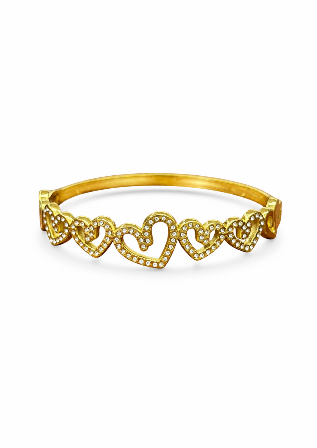 Brazalete corazones entrelazados acero inoxidable