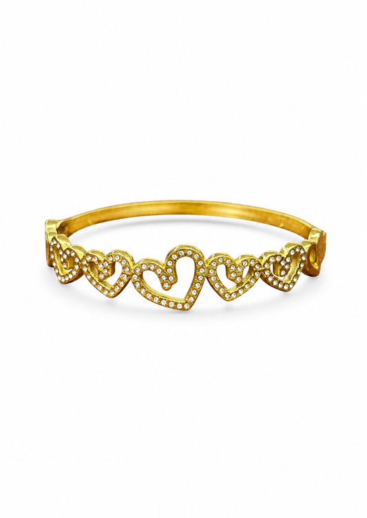 Brazalete corazones entrelazados acero inoxidable